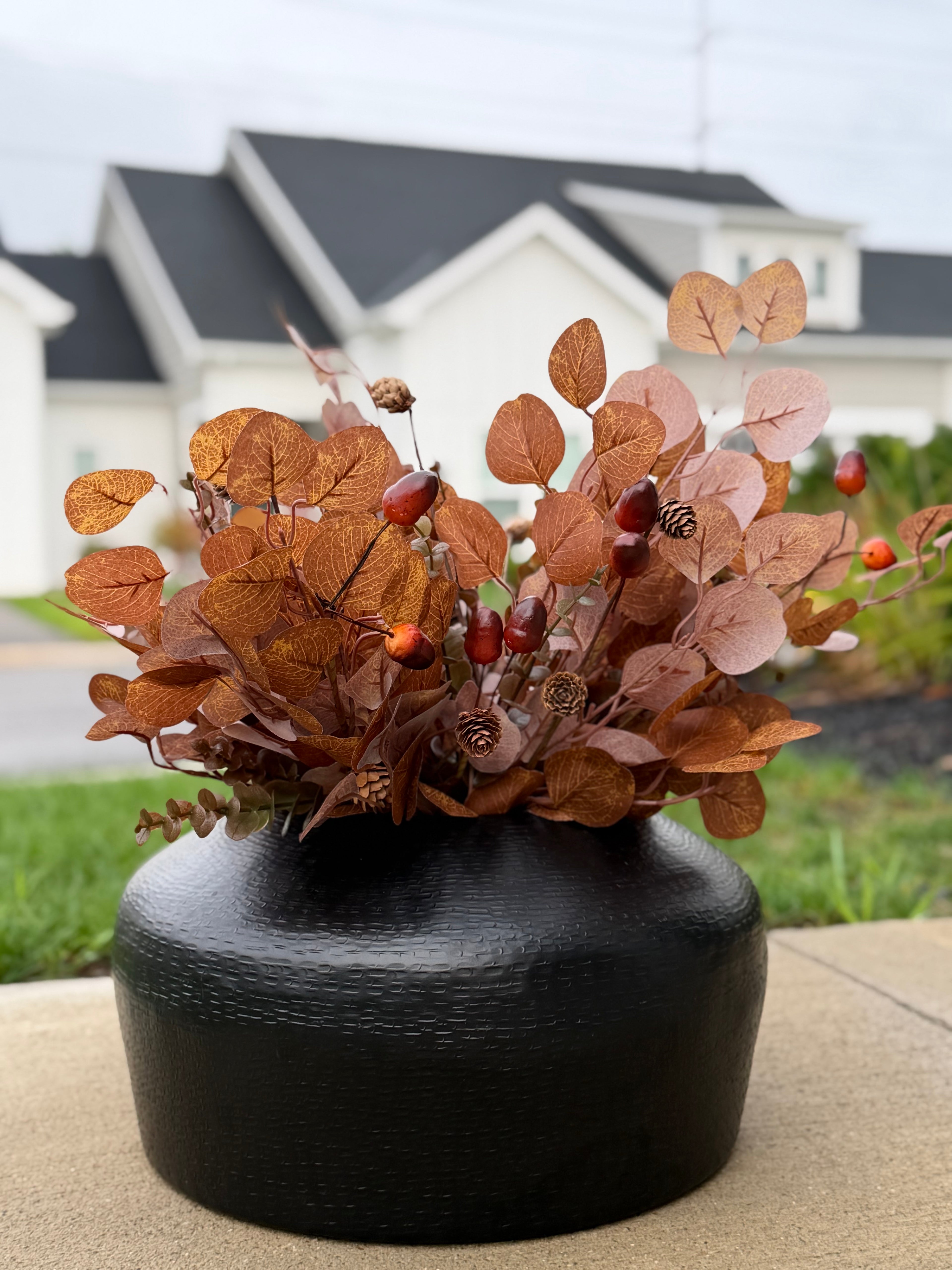 Black Textured Vase Large