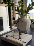 Single Taper Aged Wrought Iron Candle Holder