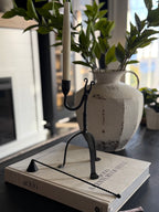 Single Taper Aged Wrought Iron Candle Holder