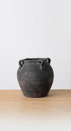 Ceramic Black Distressed Vessel