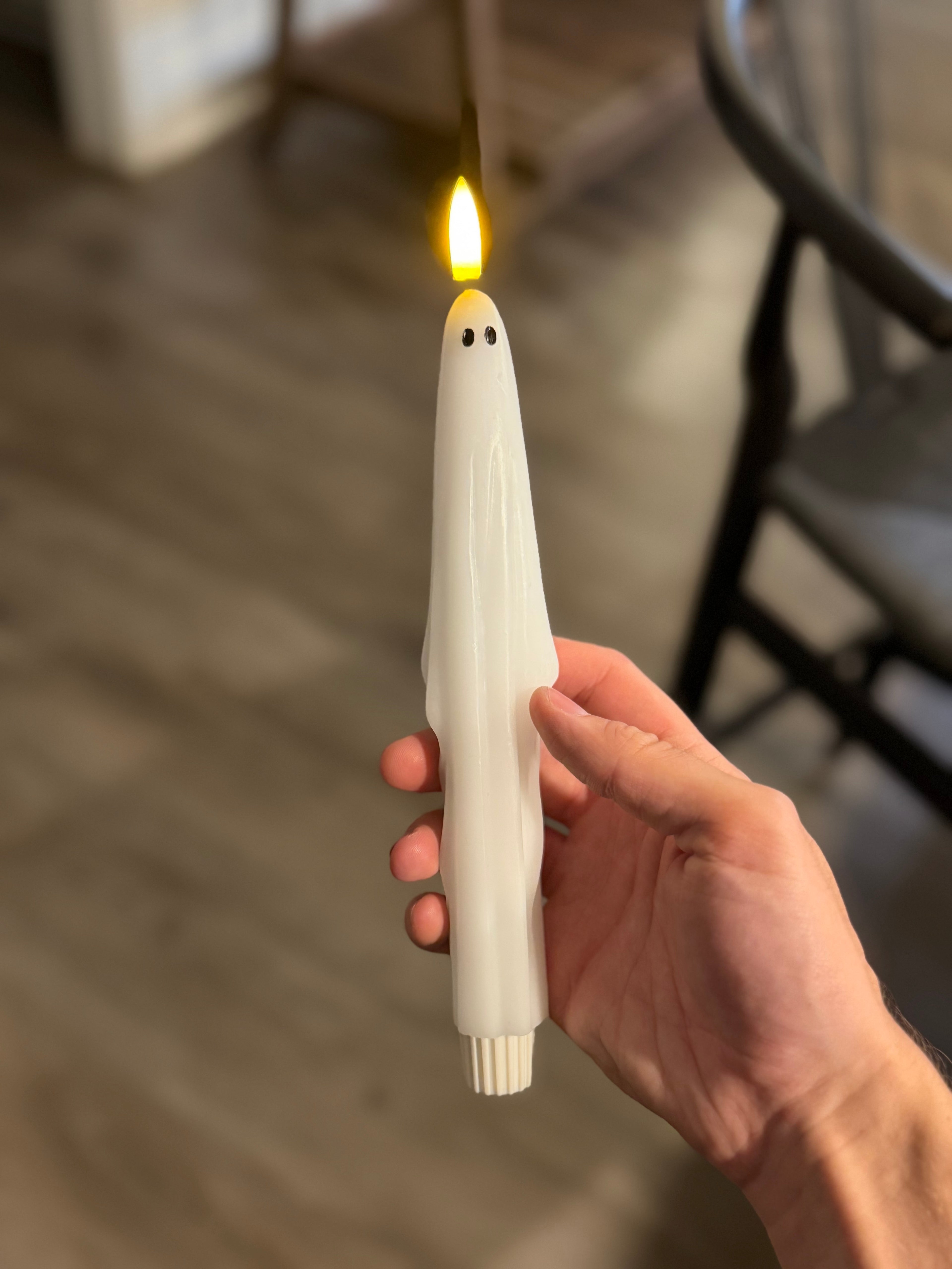 Ghost Taper Candle 10in
