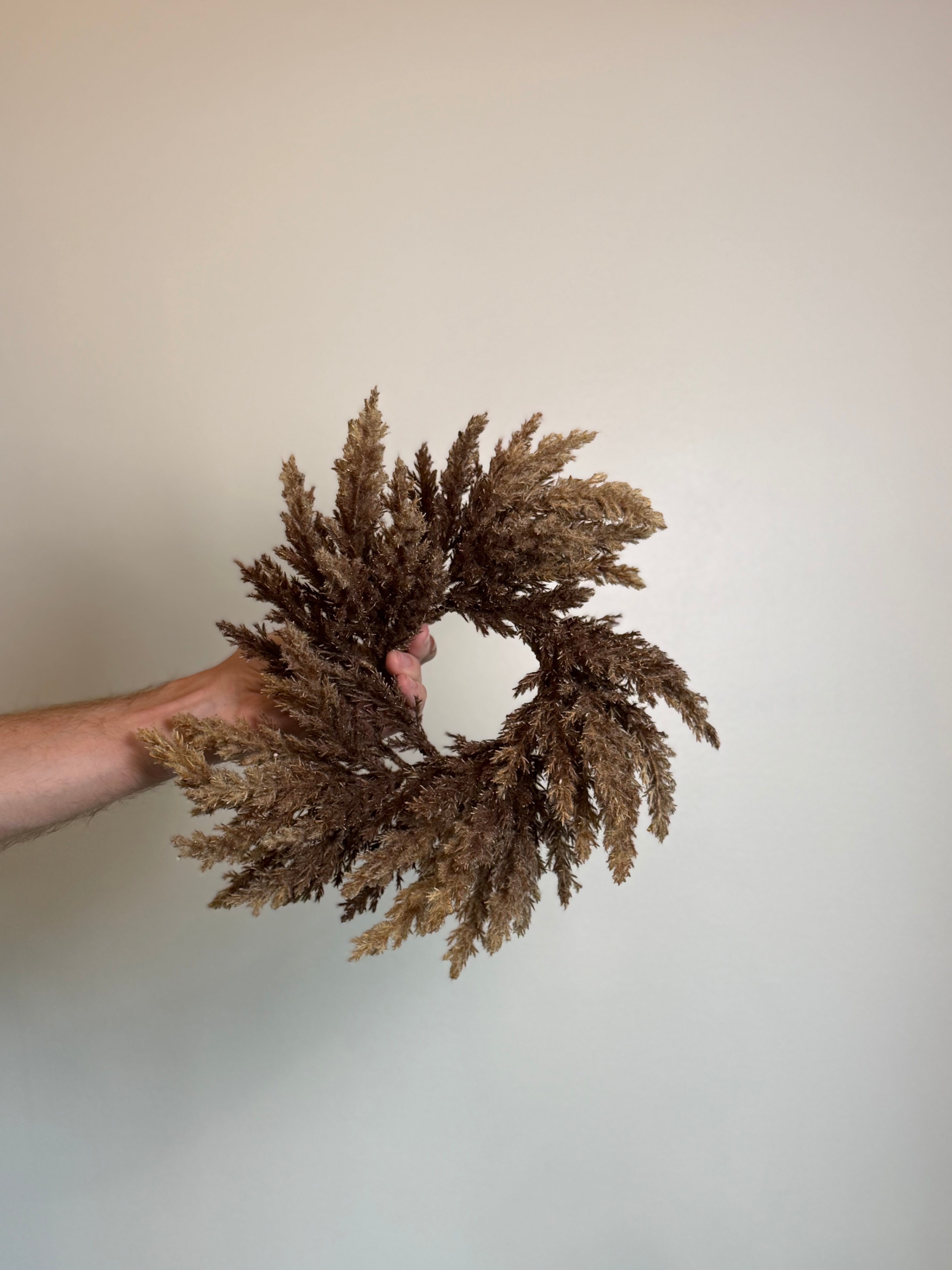 Flocked Wheat Candle Ring, Mocha