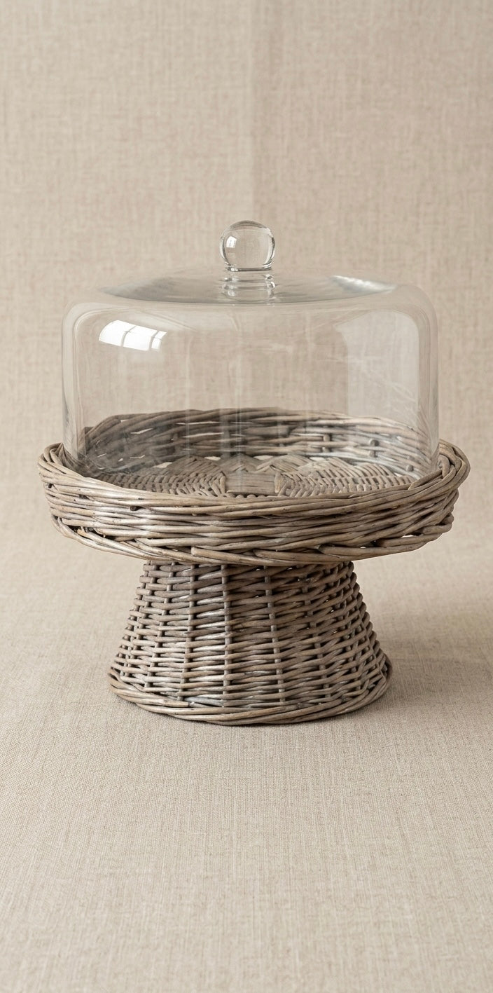 Willow Cottage Pedestal Cloche 10.6”