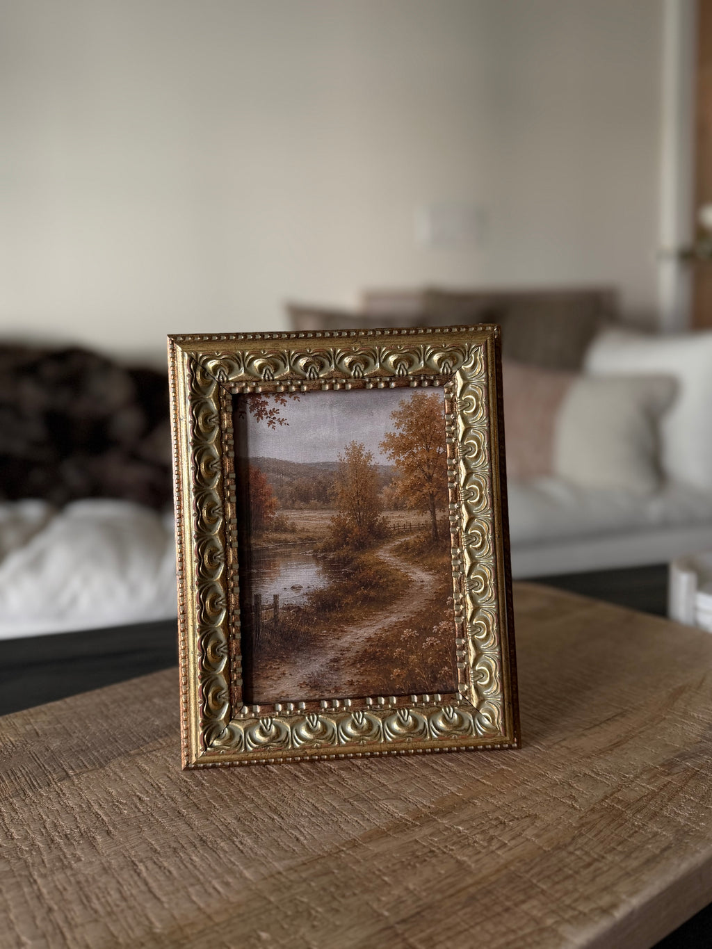 Autumn Driveway 5x7 Gilded Frame