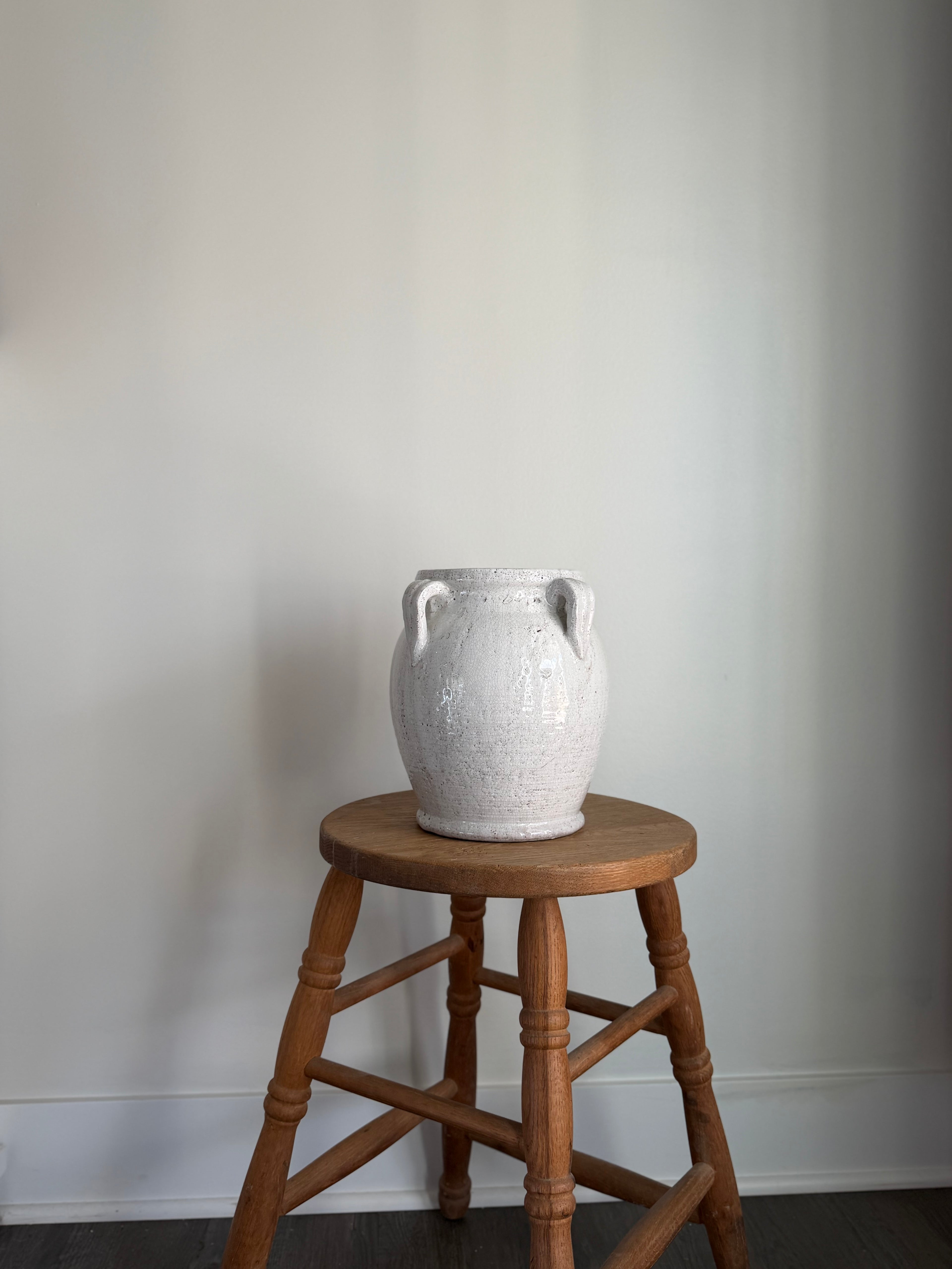 Crackle Amphora Vase, Cream