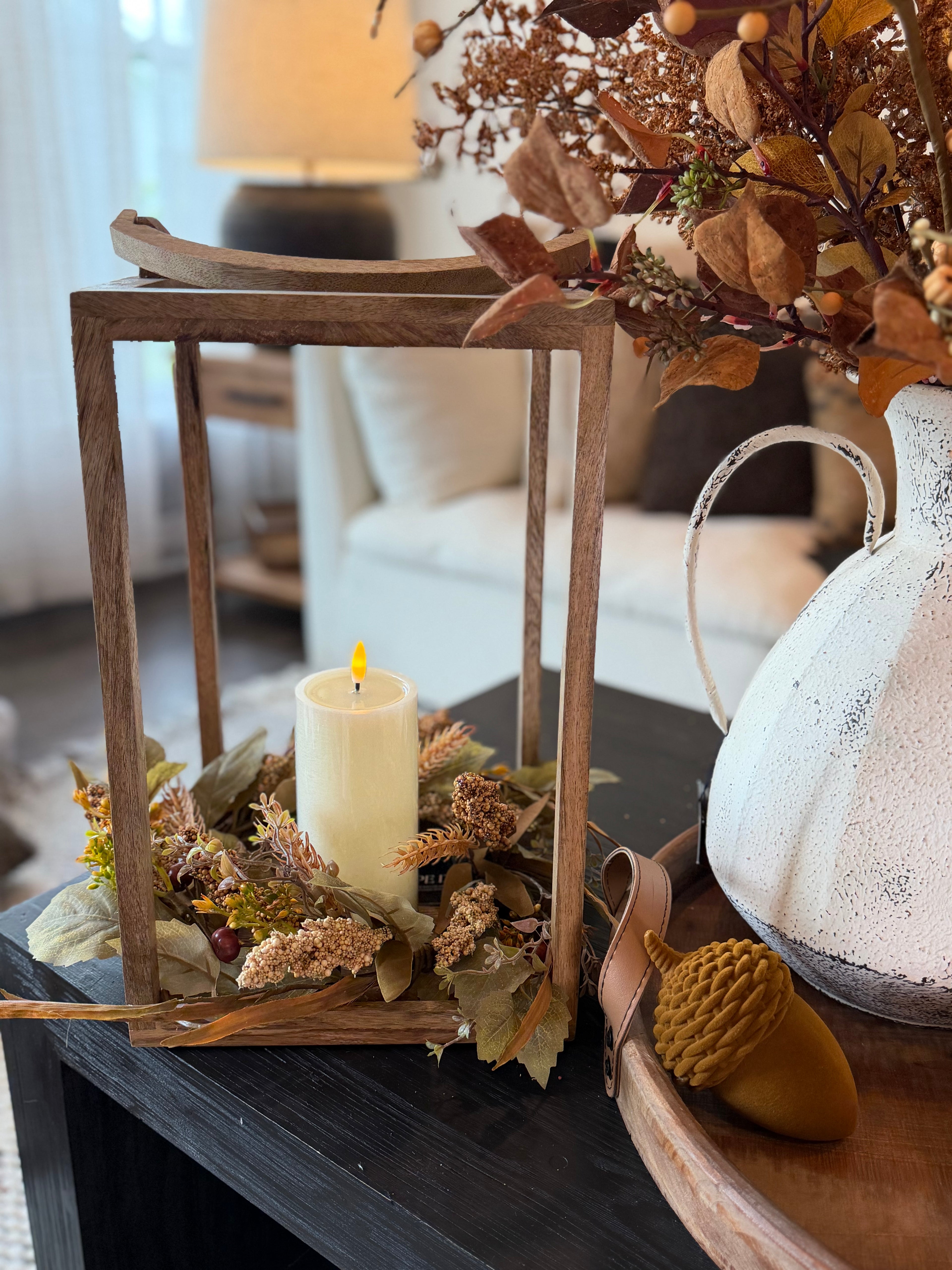 Wheat Berry Candle Ring 6.5in