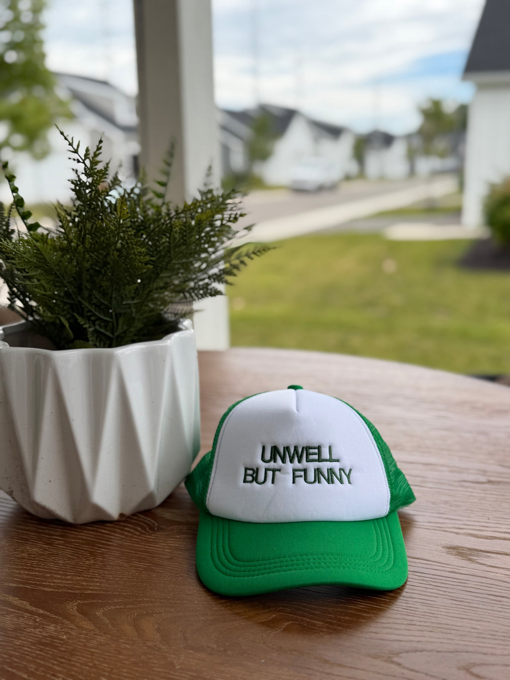 “Unwell but Funny” Dry Humor Embroidered Hat | Adjustable Snapback Hat | Trendy Graphic Hat