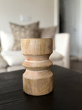 7” Mango Wood Candle Holder