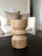7” Mango Wood Candle Holder