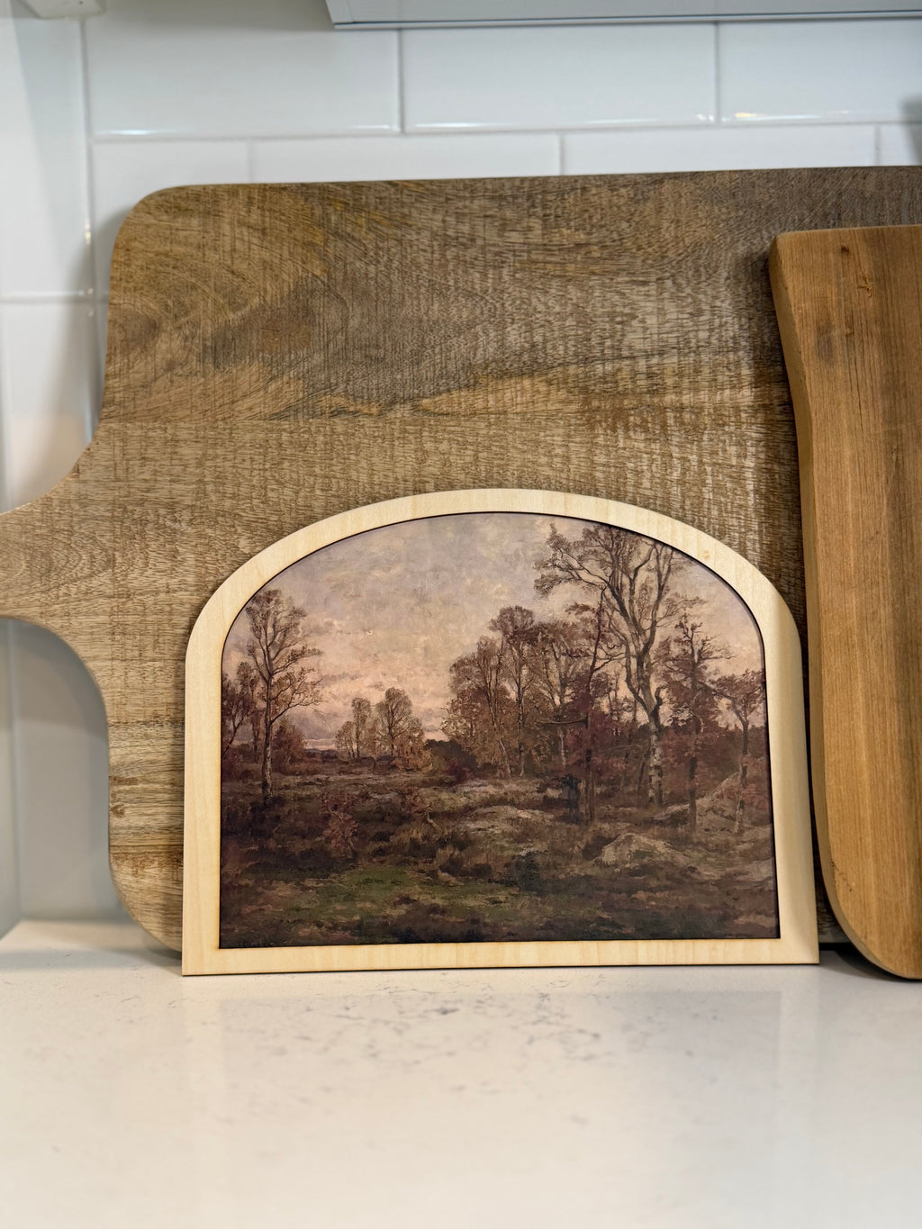 Autumn Woods Landscape Arched Frame