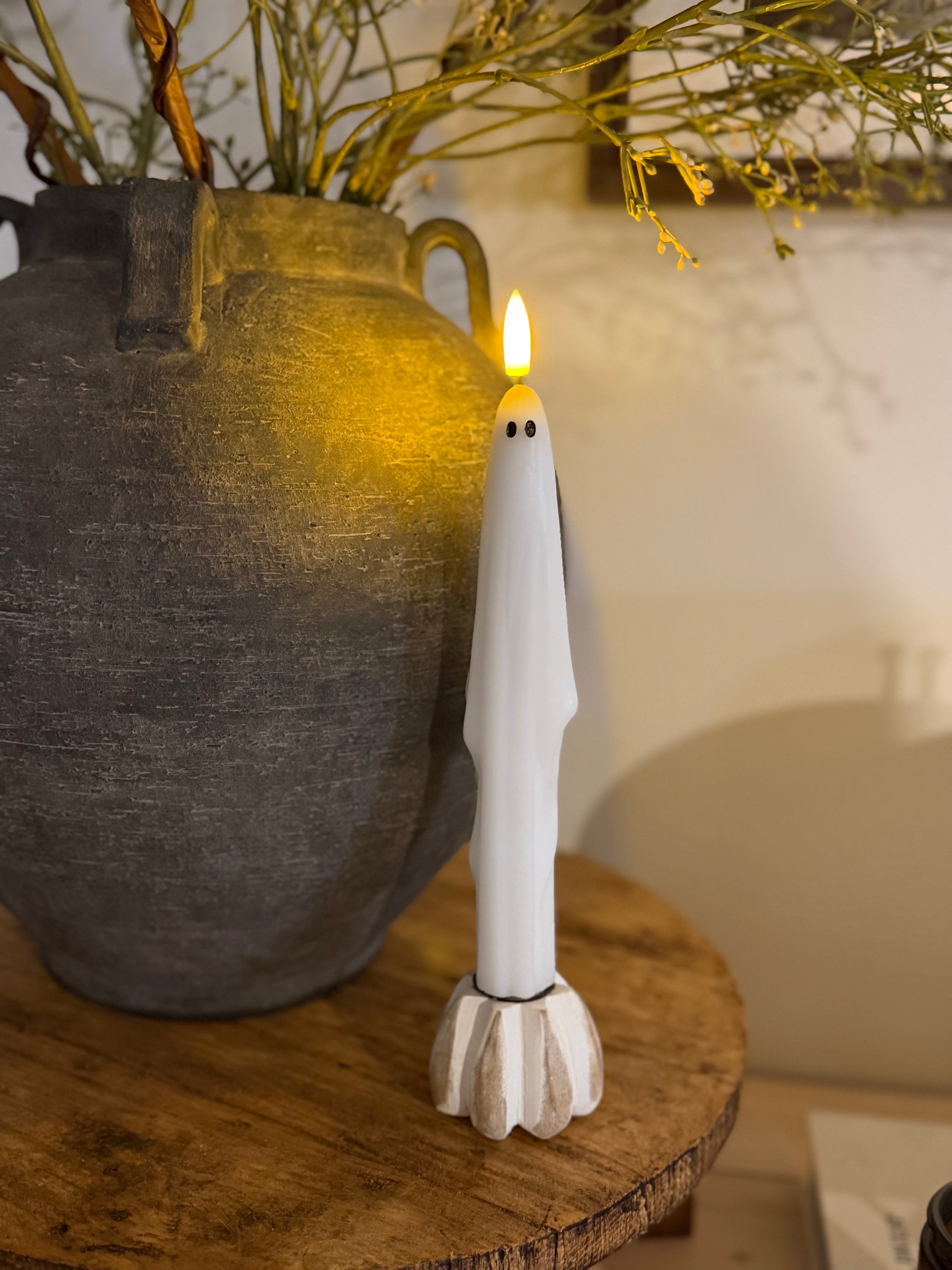 Ghost Taper Candle 10in