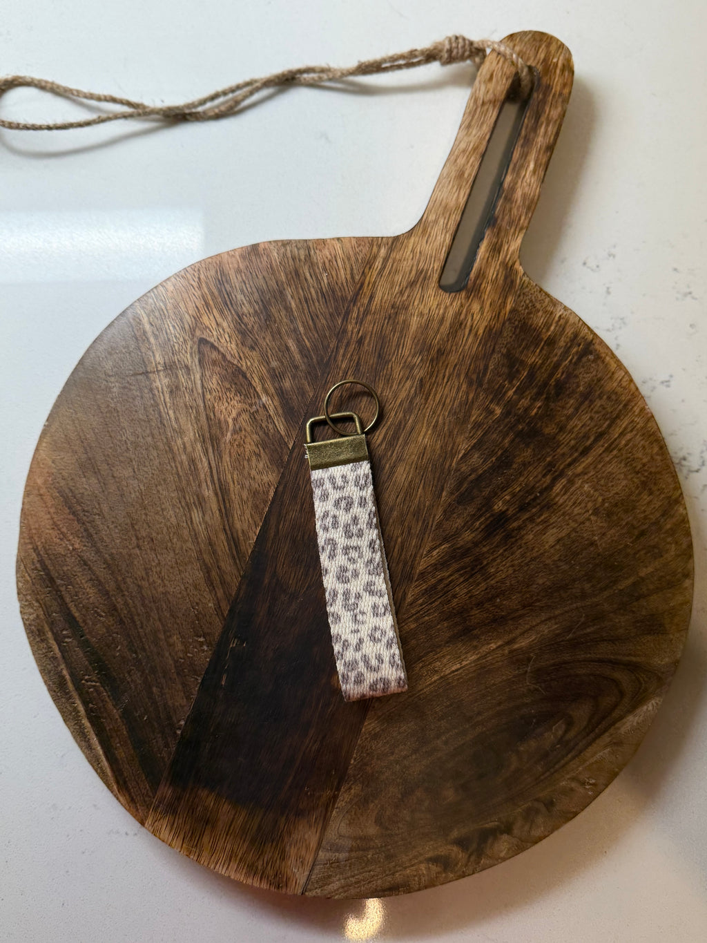 Neutral Leopard Heavyweight Key Fob