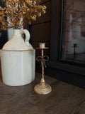 Distressed Metal Bow Taper Holder 8.25in