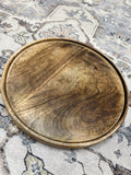 Dark Wood Round Tray