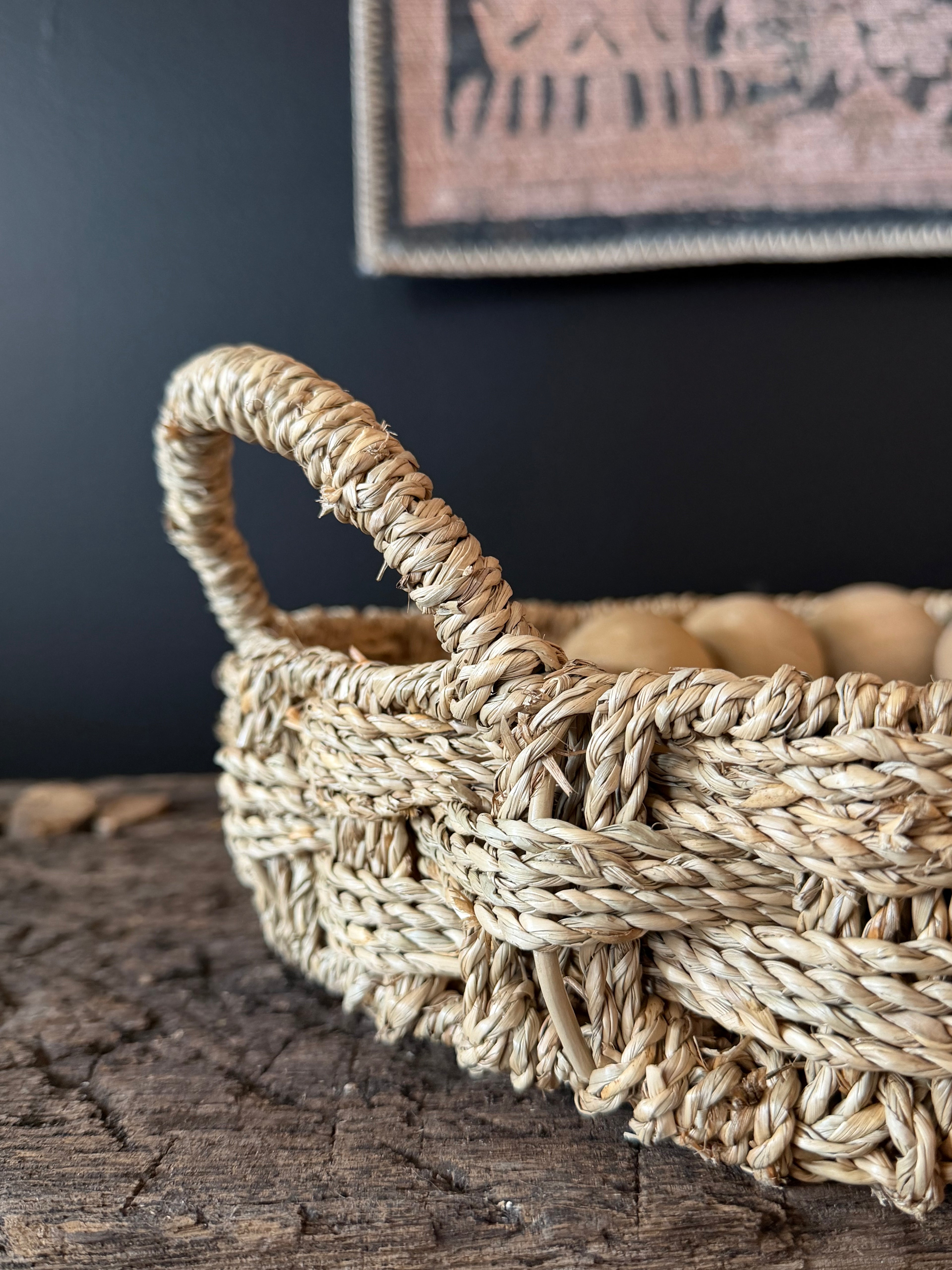 Ellie Handmade Seagrass Braided Tray 16”