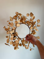Beige Eucalyptus Candle Ring 6.5”