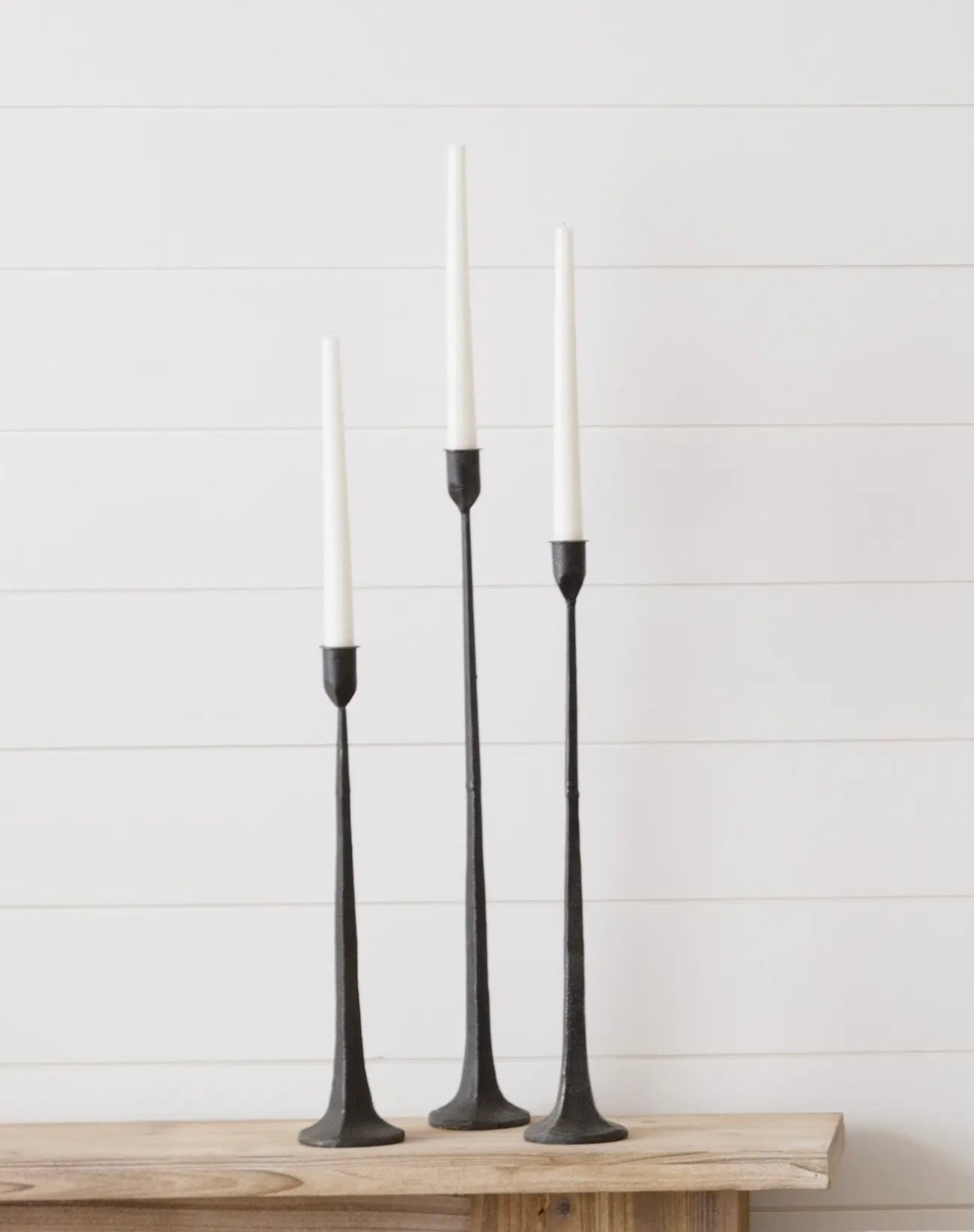Hand Forged Iron Candle Holders | Set of 3
