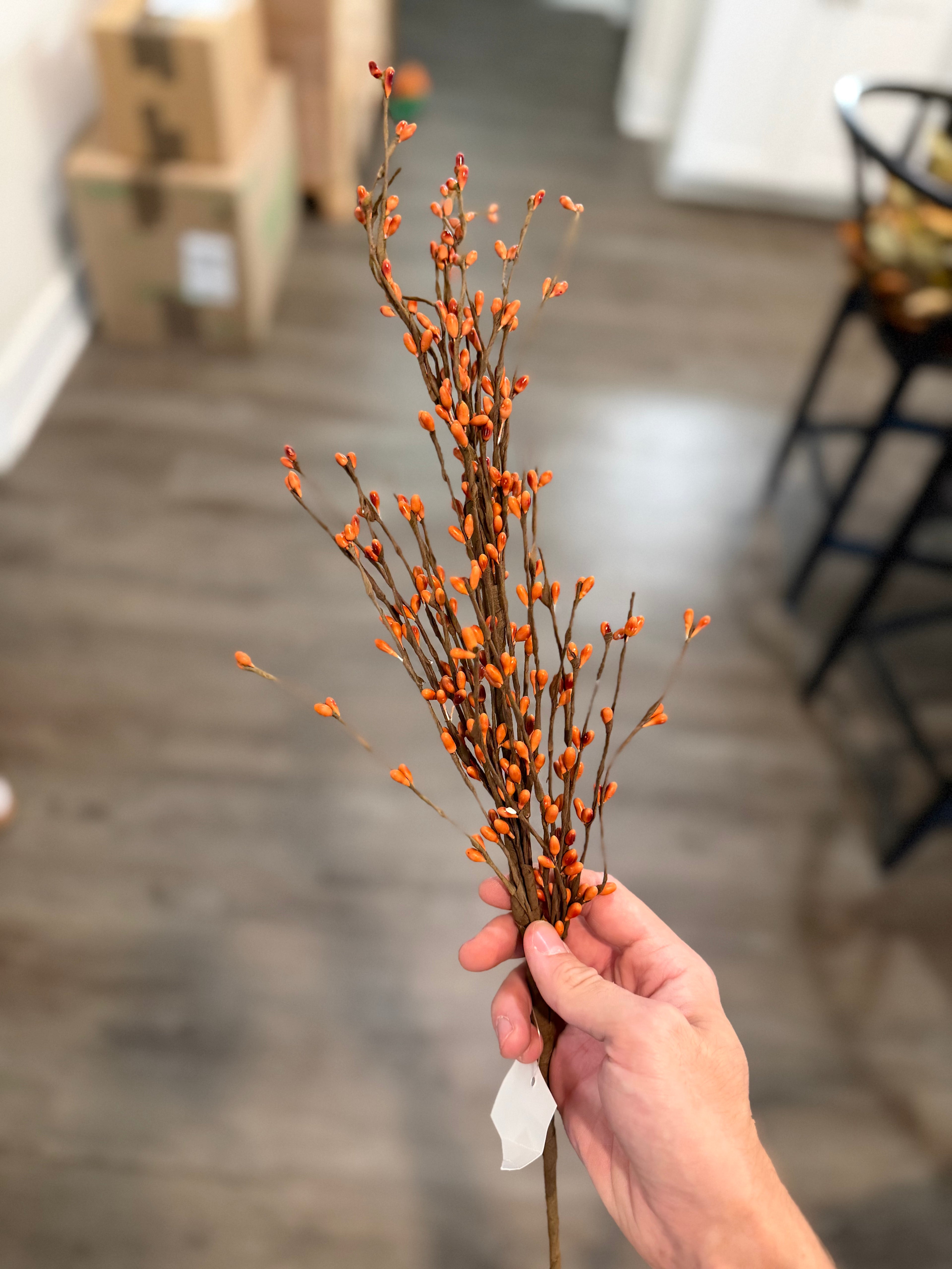 26” Berry Spray, Pumpkin