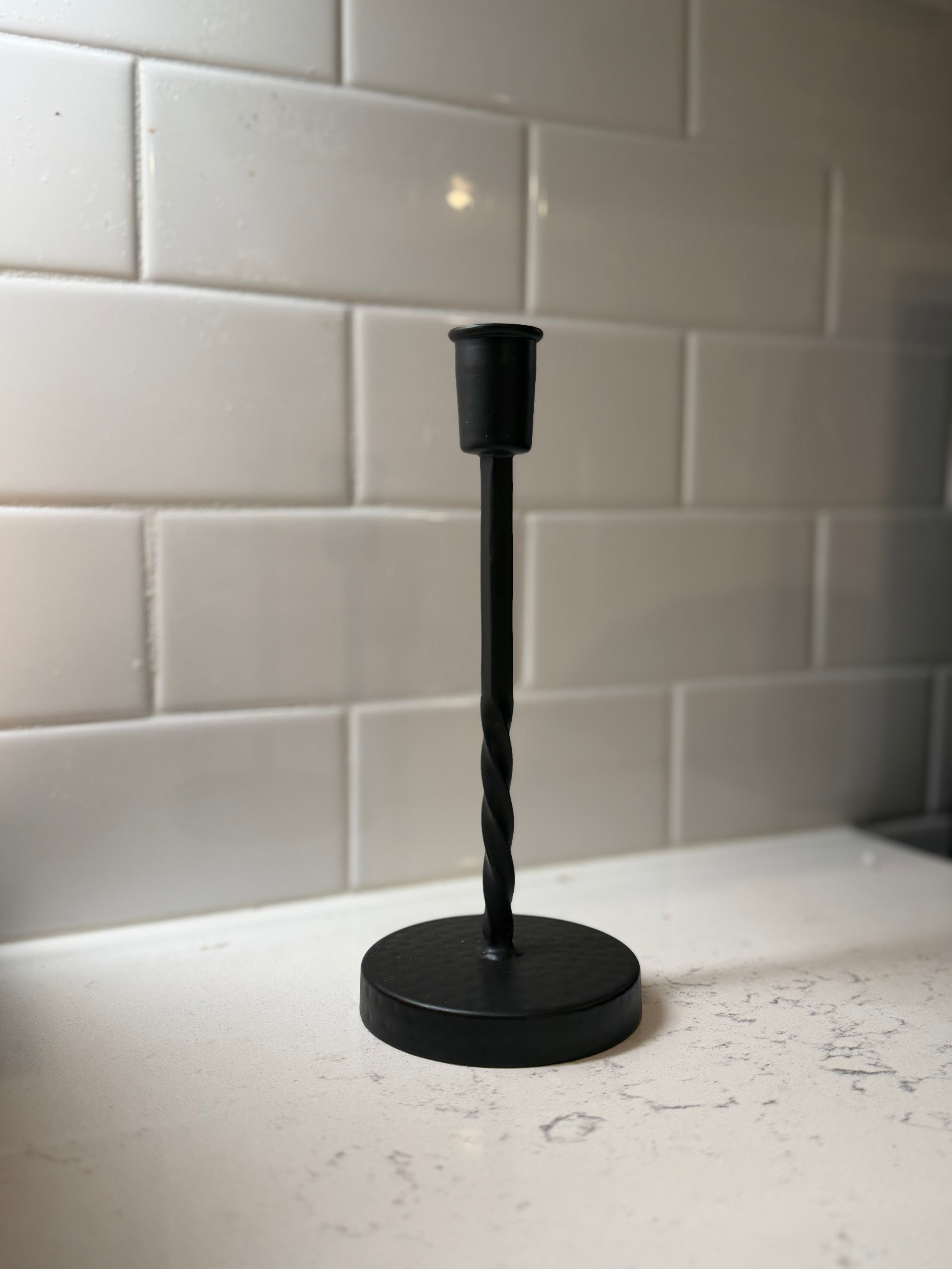 Black Taper Holder 8”