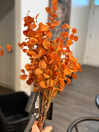 Burnt Orange Penny Leaf Spray 34”