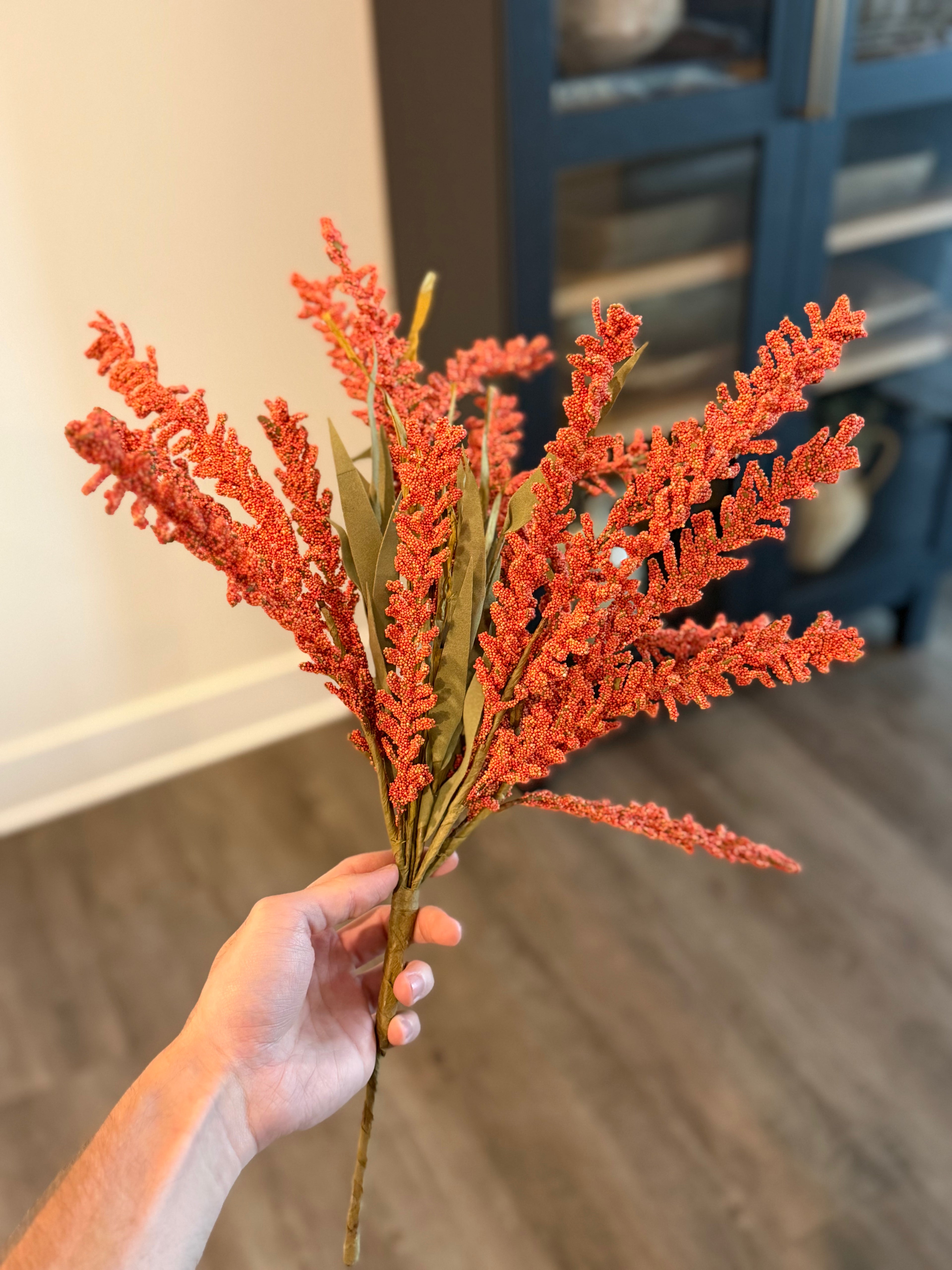 Fall Grass & Heather Bush 24”