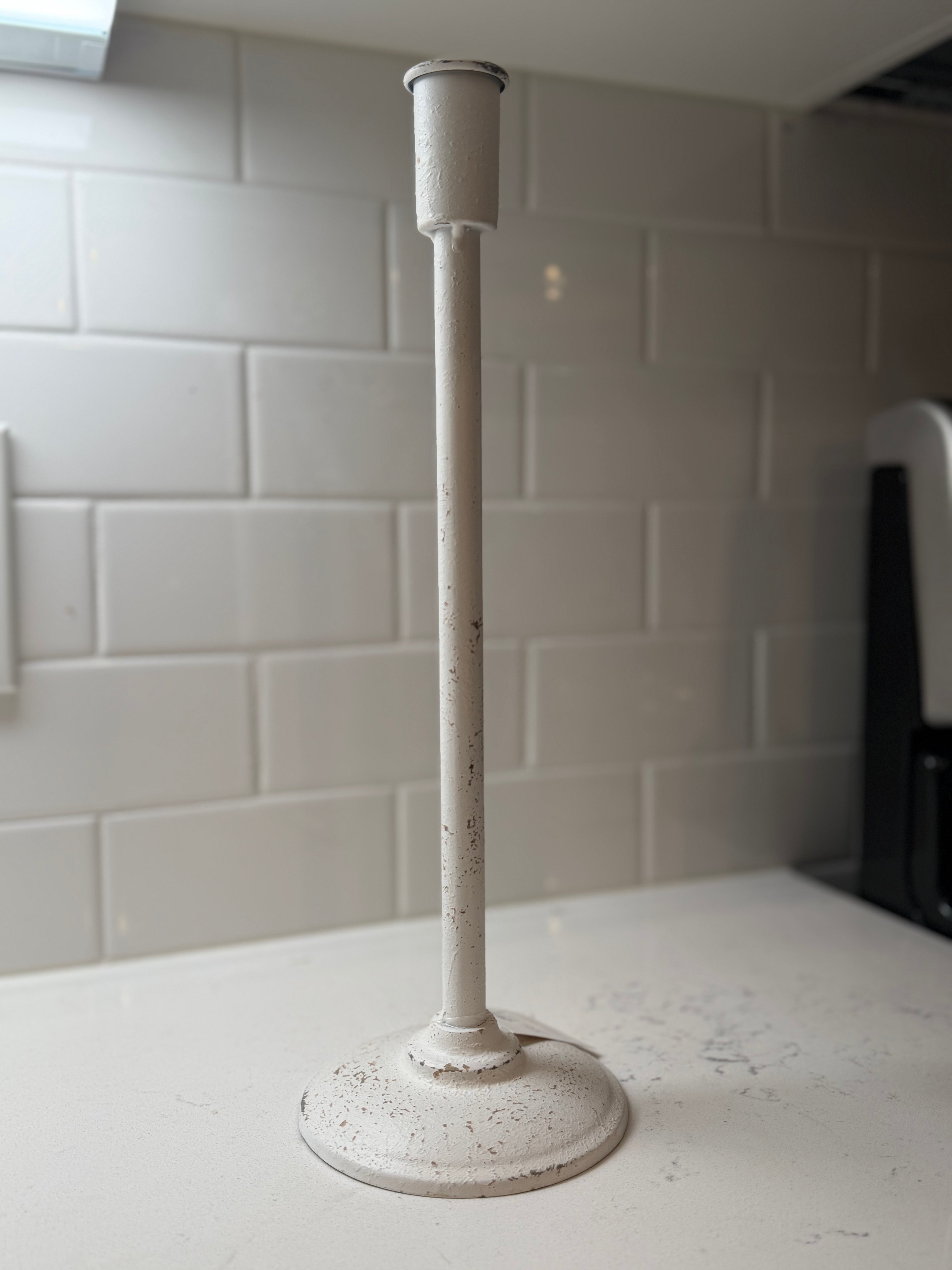 Antique White Taper Holder