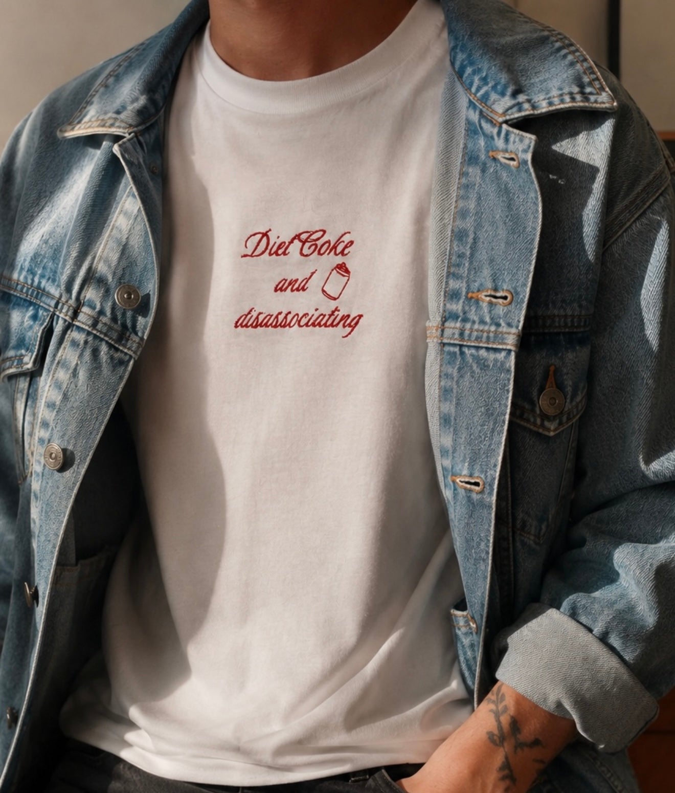 “diet coke and disassociating” Embroidered T Shirt