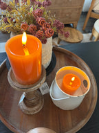 3x4in Melted Realistic Flame Candle, Orange