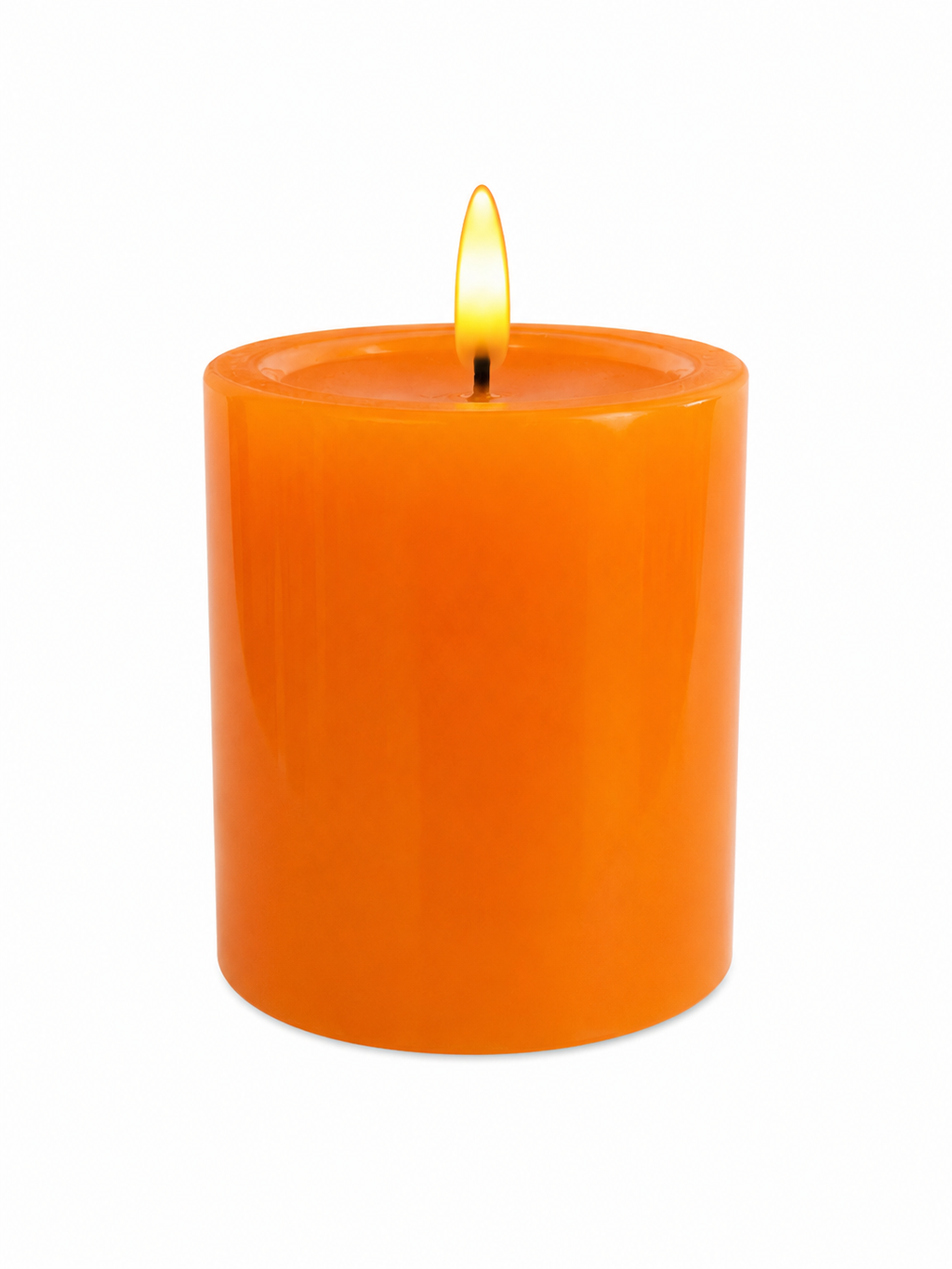 3x4in Melted Realistic Flame Candle, Orange