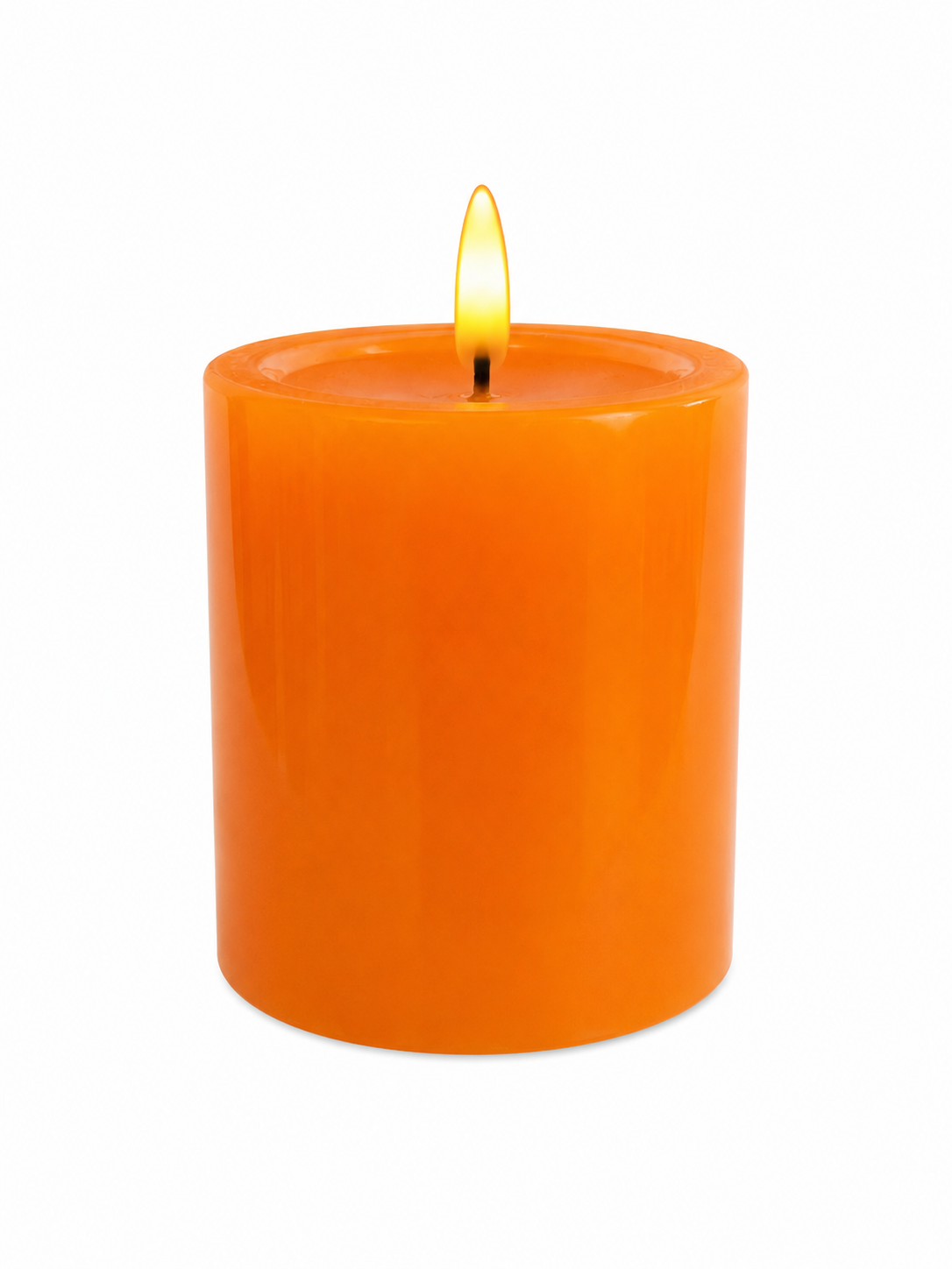 3x4in Melted Realistic Flame Candle, Orange