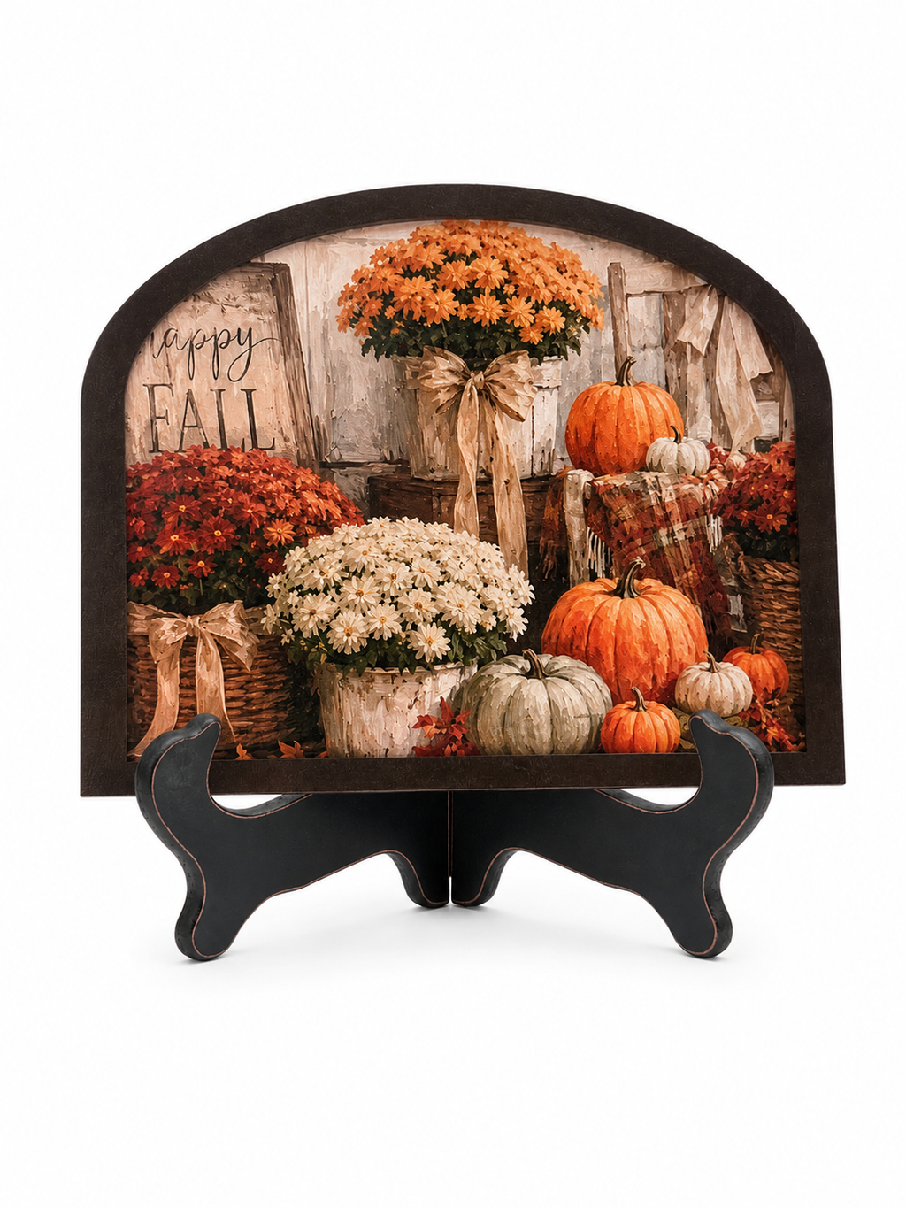 Rustic Black Wooden Art Stand – 9”