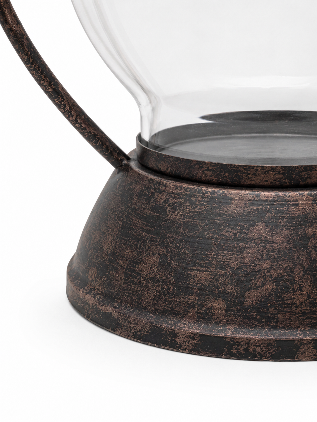 Rustic Bronze Glass Lantern – 21”