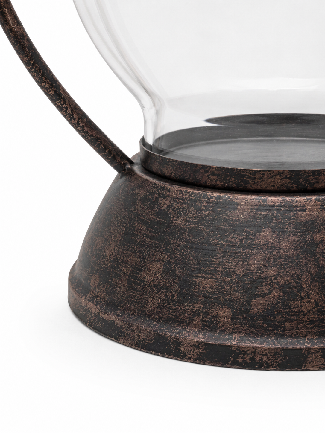 Rustic Bronze Glass Lantern – 21”