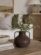 Rustic Iron Handle Urn | 7.5”