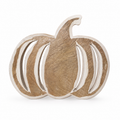 Rustic Carved Wooden Pumpkin Décor | 12” x 10” Fall Tabletop Accent