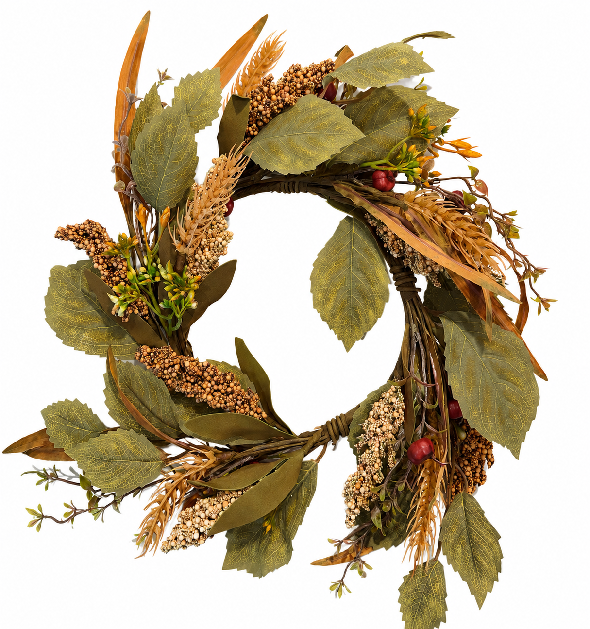 Wheat Berry Candle Ring 6.5in