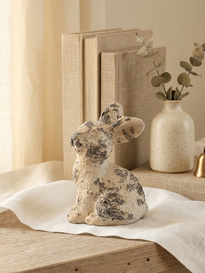 Weathered Bunny Statue