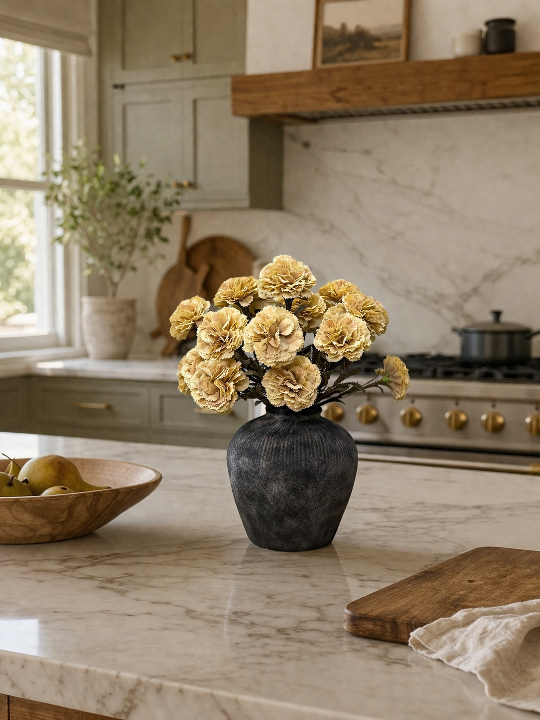 Golden Carnation Spray 15.75”