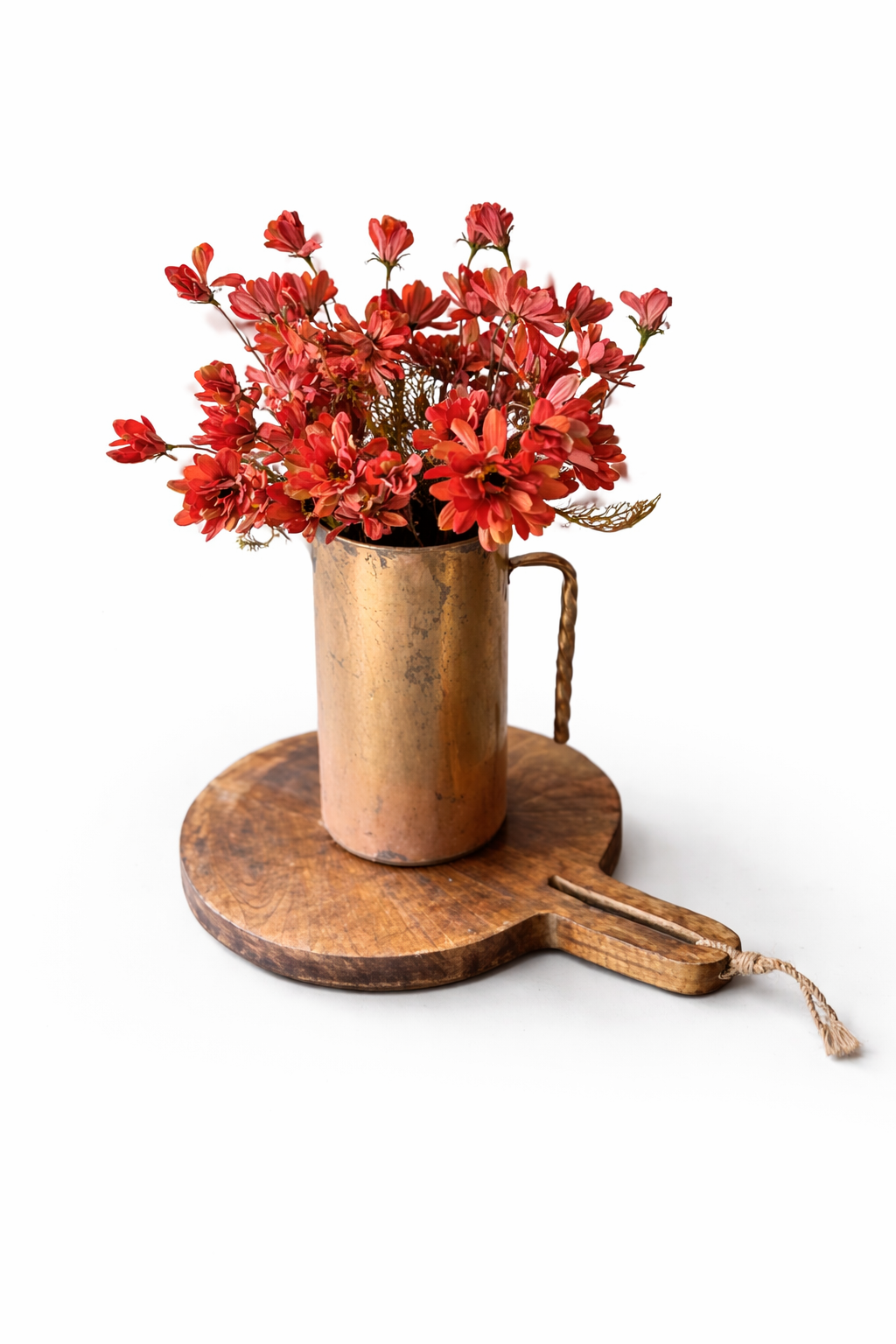 Distressed Golden Metal Pitcher