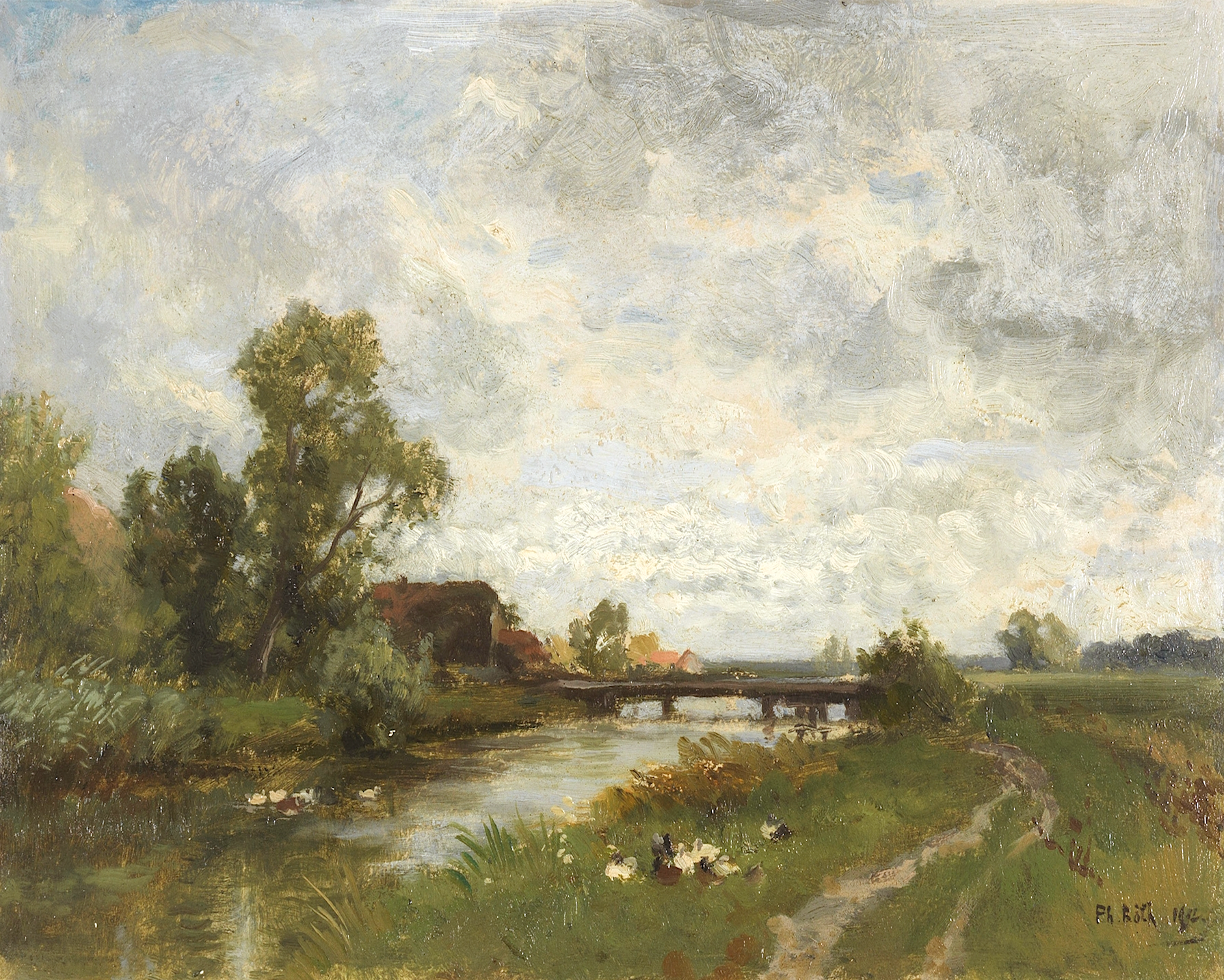 By the River Landscape Print