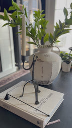 Single Taper Aged Wrought Iron Candle Holder