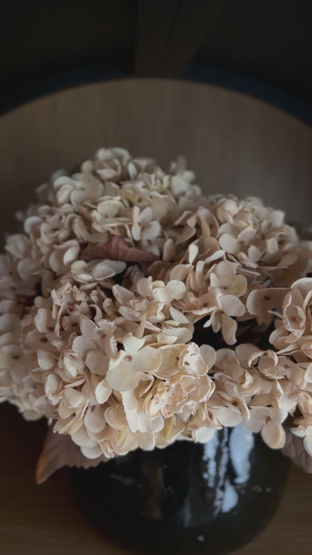 Faux Dried Hydrangea Pick 13”